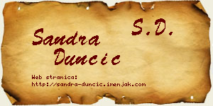 Sandra Dunčić vizit kartica
